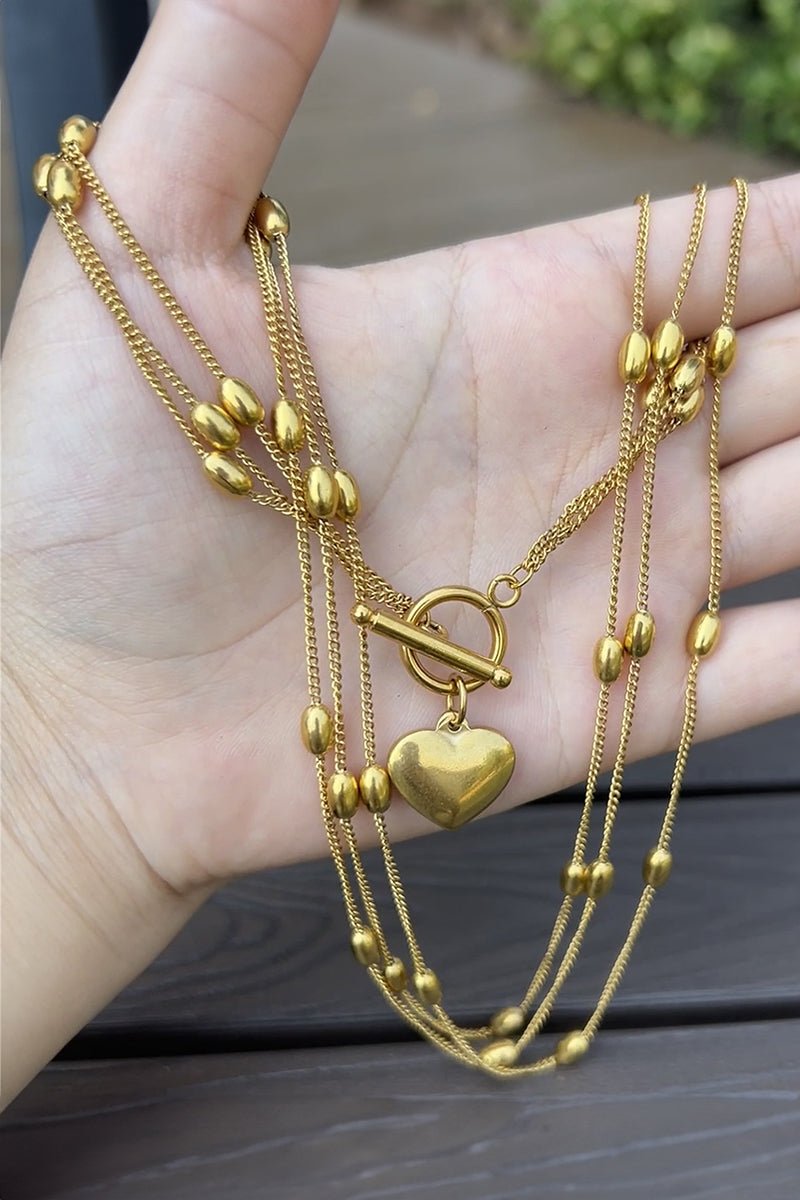 From The Heart Goldtone Necklace - Wholesale Accessory Market