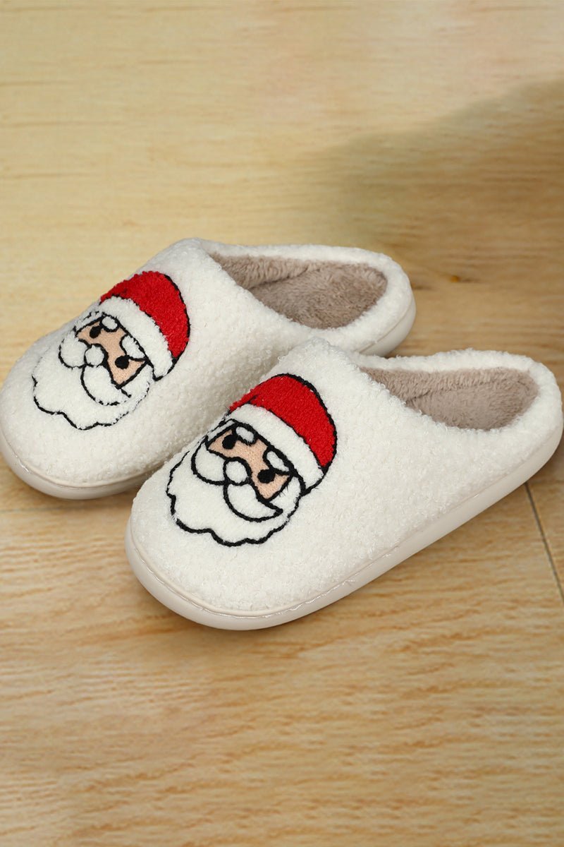 Santa Claus White Plush Slippers - Wholesale Accessory Market