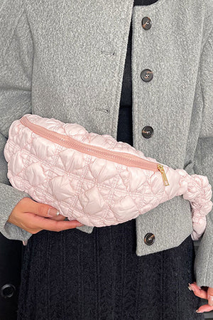 Leisurely Stay Pink Puffy Fanny Pack - Wholesale Accessory Market