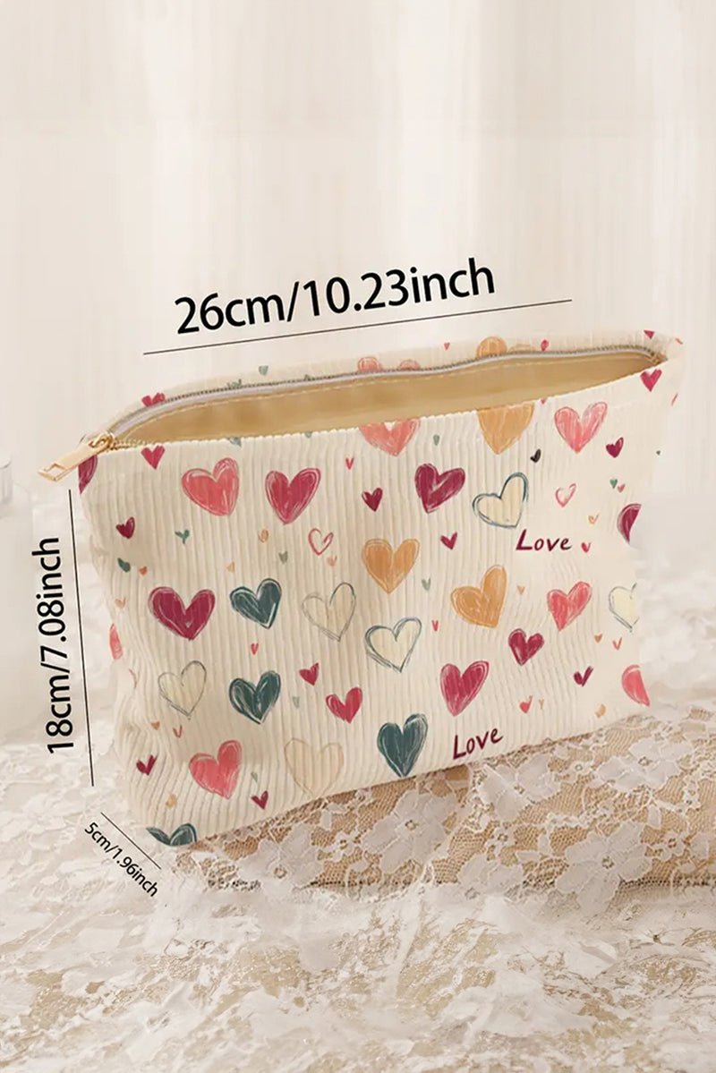 Heart Full Of Love Corduroy Makeup Bag - Wholesale Accessory Market