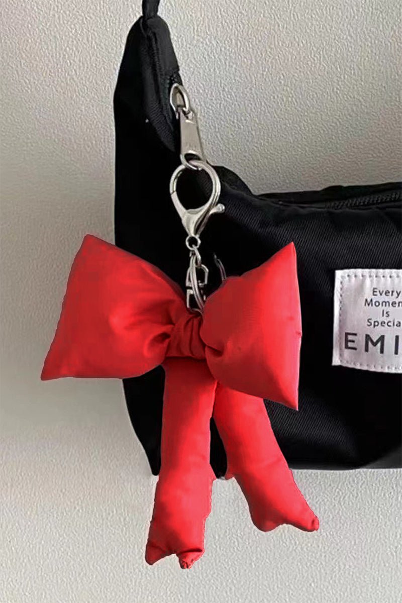 Coquette Crush Red Puffy Bow Keychain - Wholesale Accessory Market