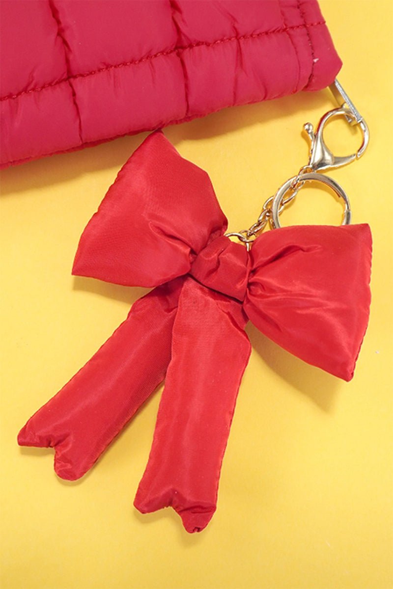 Coquette Crush Red Puffy Bow Keychain - Wholesale Accessory Market