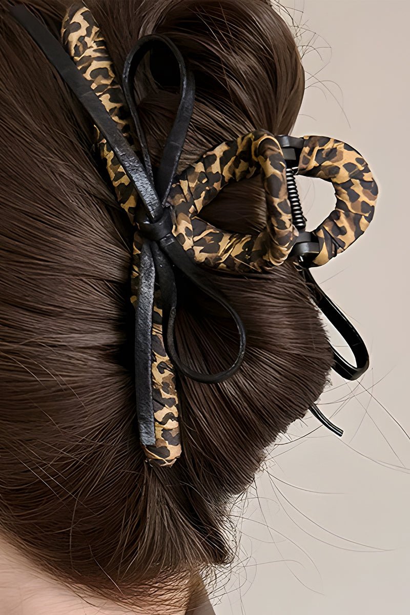 Spotted Luxe Leopard Fabric Hair Claw - Wholesale Accessory Market