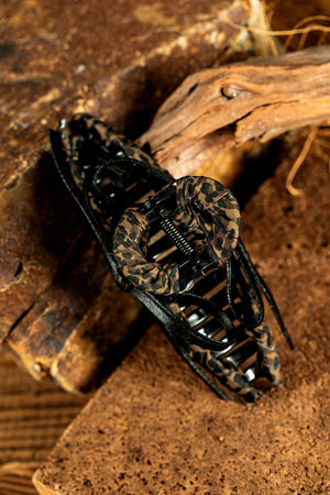 Spotted Luxe Leopard Fabric Hair Claw - Wholesale Accessory Market