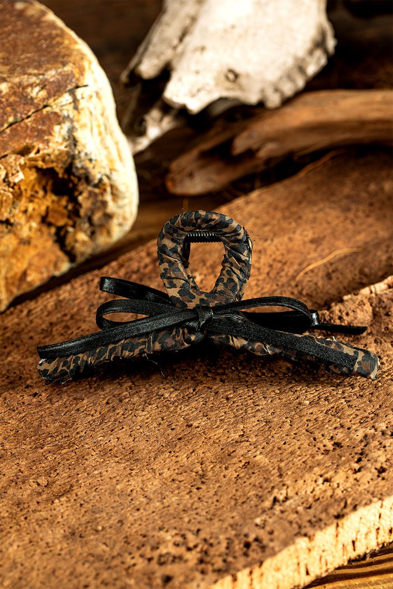 Spotted Luxe Leopard Fabric Hair Claw - Wholesale Accessory Market