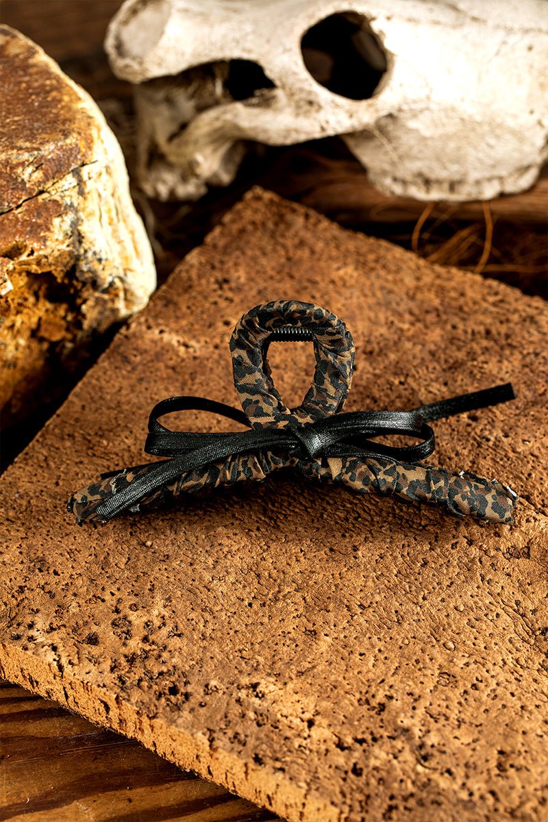 Spotted Luxe Leopard Fabric Hair Claw - Wholesale Accessory Market