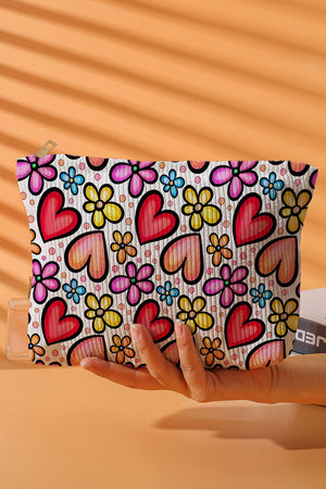 Blossoming Love Corduroy Makeup Bag - Wholesale Accessory Market