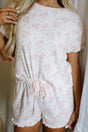 Blossom Belle Pink Floral Frilled Top and Shorts Pajama Set - Wholesale Accessory Market