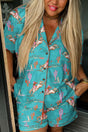 Dreaming Of Cowboys Aruba Blue Short Sleeves and Shorts Pajama Set - Wholesale Accessory Market
