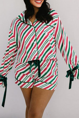 PREORDER! ETA 11/10 Peppermint Wishes Button Top and Shorts Pajama Set **SHIPPING EXPECTED TO BEGIN ON DATE 11/10** - Wholesale Accessory Market