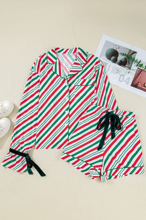 PREORDER! ETA 11/10 Peppermint Wishes Button Top and Shorts Pajama Set **SHIPPING EXPECTED TO BEGIN ON DATE 11/10** - Wholesale Accessory Market