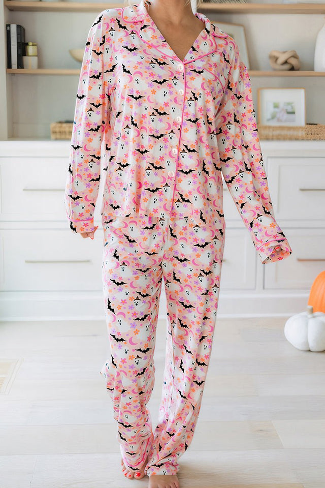 PREORDER! ETA 9/7 Boo - tanical Dreams Button Top and Pants Pajama Set **SHIPPING EXPECTED TO BEGIN ON DATE 9/7** - Wholesale Accessory Market