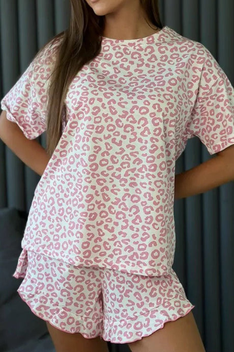 PREORDER! ETA 8/24 Do Not Disturb Pink Leopard Top and Shorts Pajama Set **SHIPPING EXPECTED TO BEGIN ON DATE 8/24** - Wholesale Accessory Market