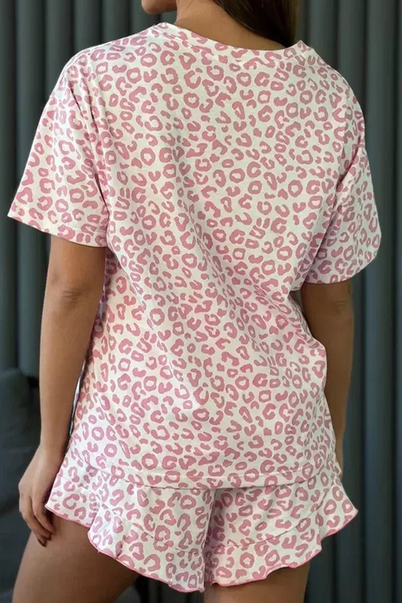PREORDER! ETA 8/24 Do Not Disturb Pink Leopard Top and Shorts Pajama Set **SHIPPING EXPECTED TO BEGIN ON DATE 8/24** - Wholesale Accessory Market