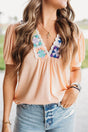 Pale Chestnut Cameron Crochet V - Neck Blouse - Wholesale Accessory Market