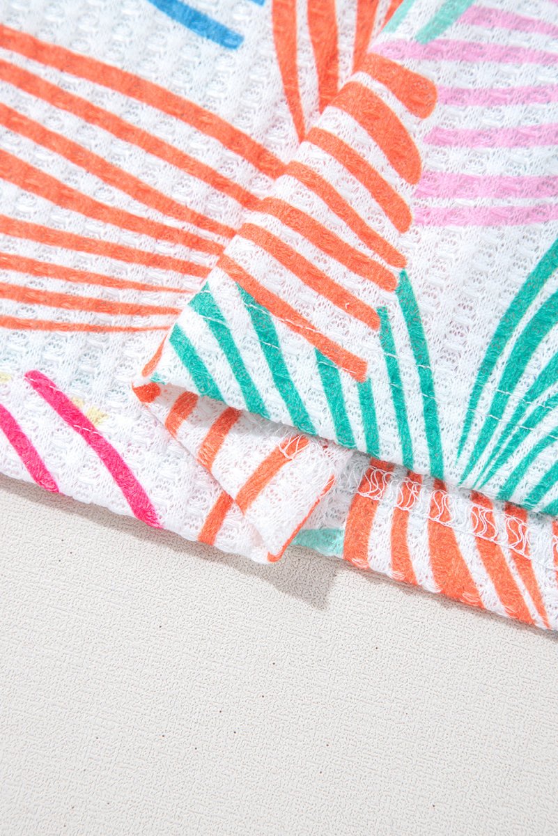 PREORDER! ETA 3/12 Ribbon Romance Multi - Color Waffle Knit Loose Tee **SHIPPING EXPECTED TO BEGIN ON DATE 3/12** - Wholesale Accessory Market