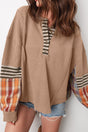PREORDER! ETA 8/30 Cider & Stripes Henley Waffle Knit Top **SHIPPING EXPECTED TO BEGIN ON DATE 8/30** - Wholesale Accessory Market