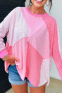 PREORDER! ETA 10/3 Sunday Stripe Sachet Pink Patchwork Top **SHIPPING EXPECTED TO BEGIN ON DATE 10/3** - Wholesale Accessory Market