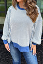 PREORDER! ETA 11/10 Dark Blue Fall Weekend Waffle Knit Top **SHIPPING EXPECTED TO BEGIN ON DATE 11/10** - Wholesale Accessory Market