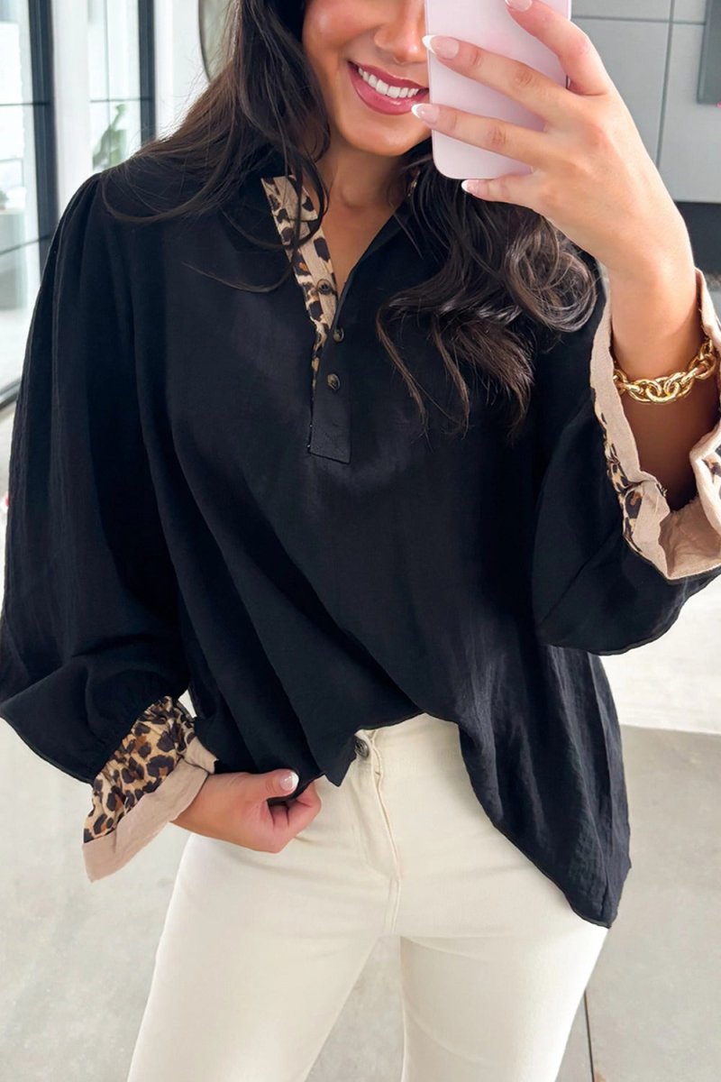 PREORDER! ETA 10/26 Wild Edge Black Blouse **SHIPPING EXPECTED TO BEGIN ON DATE 10/26** - Wholesale Accessory Market