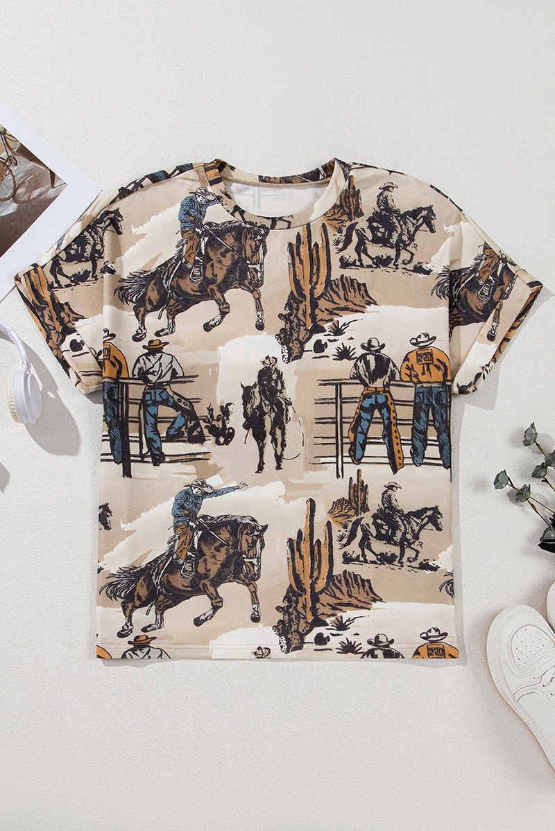 Dusty Canyon Cowboys Khaki Tee - Wholesale Accessory Market