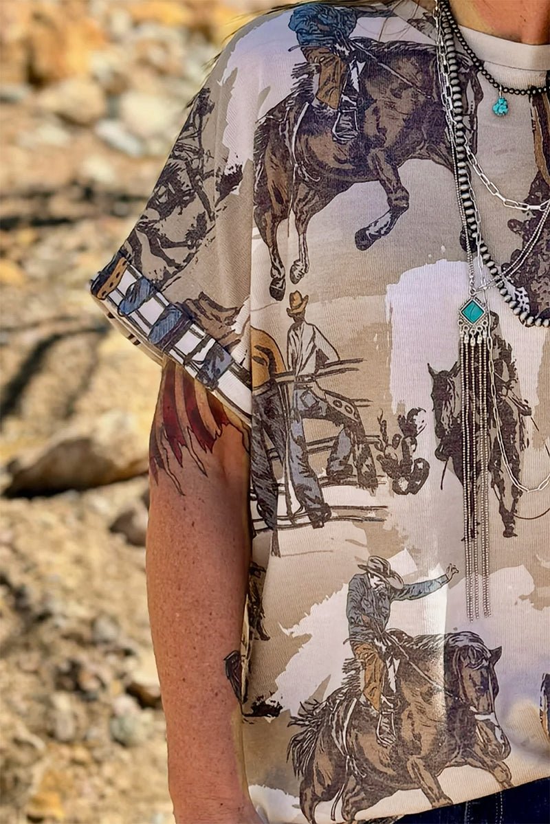 Dusty Canyon Cowboys Khaki Tee - Wholesale Accessory Market