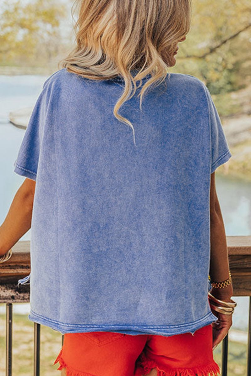 PREORDER! ETA 4/8 USA Patch Sky Blue Mineral Wash Vintage Tee **SHIPPING EXPECTED TO BEGIN ON DATE 4/8** - Wholesale Accessory Market
