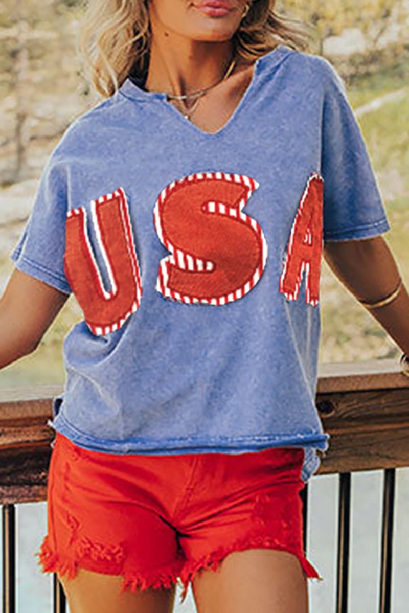 PREORDER! ETA 4/8 USA Patch Sky Blue Mineral Wash Vintage Tee **SHIPPING EXPECTED TO BEGIN ON DATE 4/8** - Wholesale Accessory Market