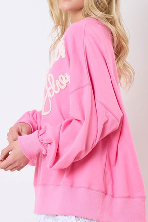 Touchdown Pink Braided Football Sweatshirt - Wholesale Accessory Market