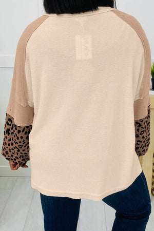 PREORDER! ETA 10/22 Starlit Spots Light French Beige Patchwork Sweatshirt **SHIPPING EXPECTED TO BEGIN ON DATE 10/22** - Wholesale Accessory Market