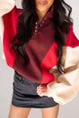 PREORDER! ETA 10/17 Autumn Blaze Colorblock Half - Button Sweatshirt **SHIPPING EXPECTED TO BEGIN ON DATE 10/17** - Wholesale Accessory Market