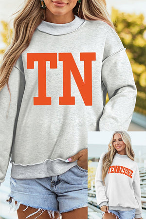 All Angles Tennessee Light Gray Mock Neck Sweatshirt - Wholesale Accessory Market