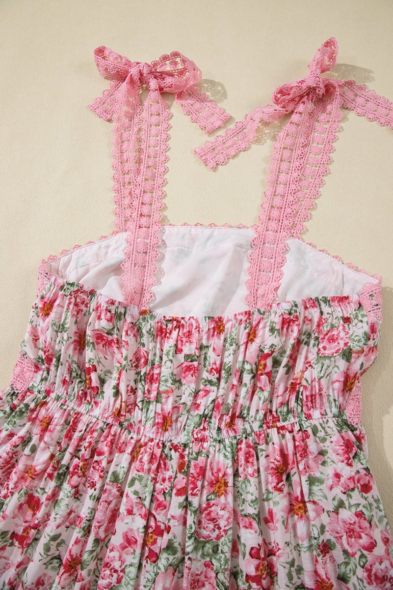 Pink Spring Fling Floral Lace Maxi Dress - Wholesale Accessory Market