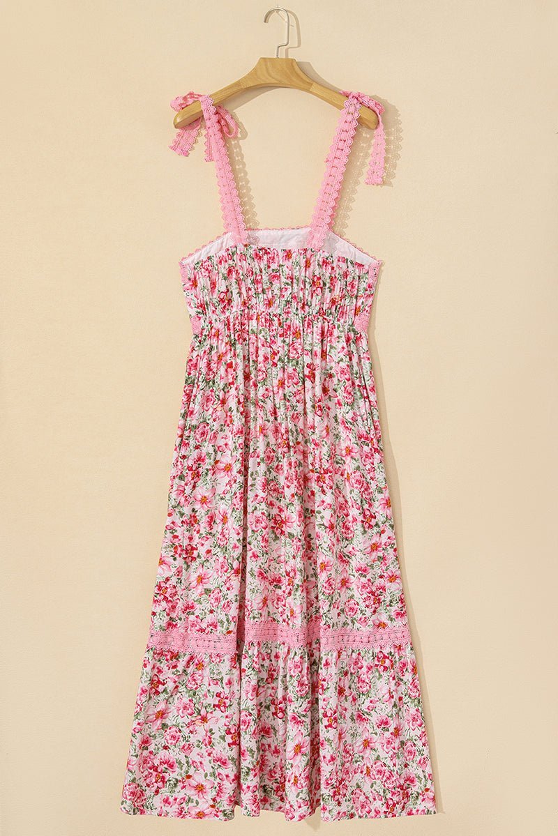 Pink Spring Fling Floral Lace Maxi Dress - Wholesale Accessory Market