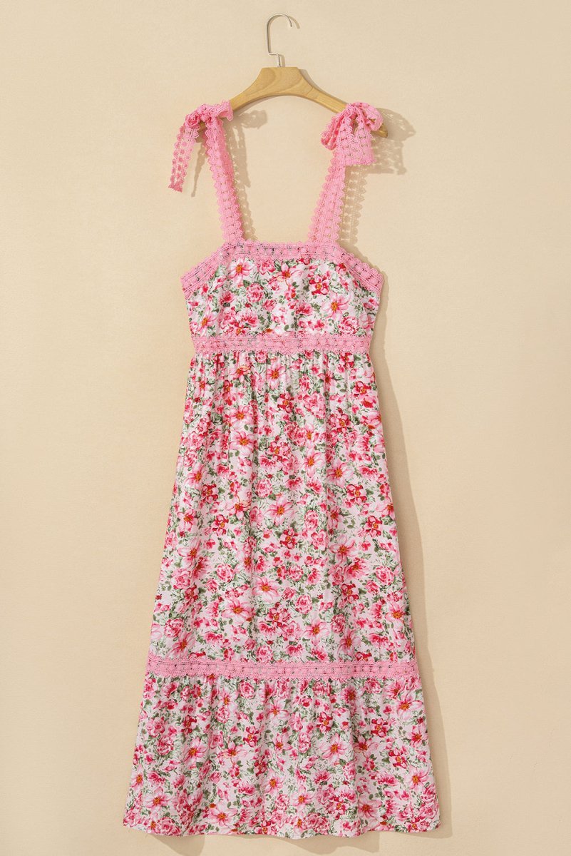 Pink Spring Fling Floral Lace Maxi Dress - Wholesale Accessory Market