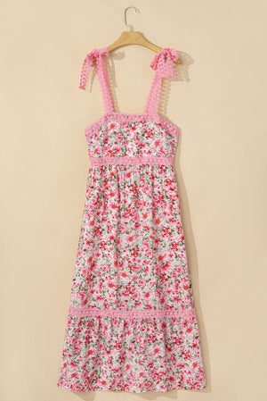 Pink Spring Fling Floral Lace Maxi Dress - Wholesale Accessory Market