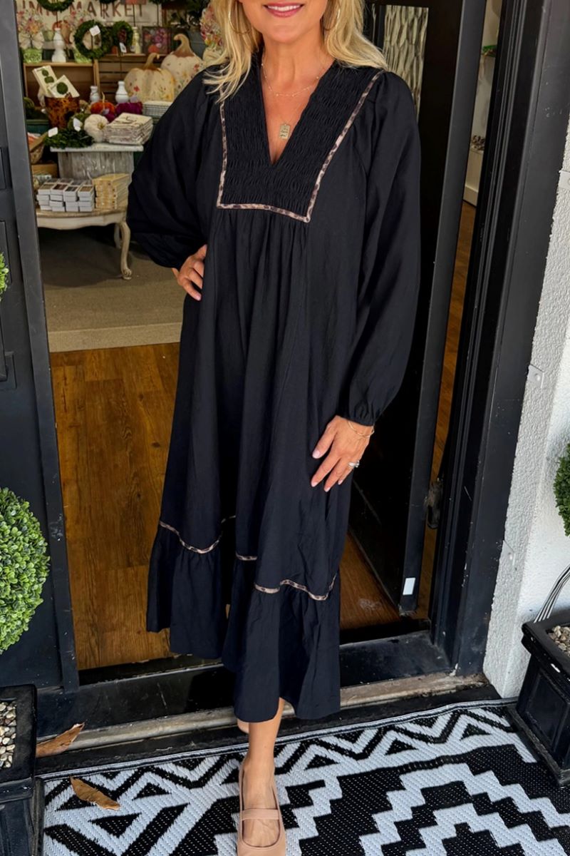 PREORDER! ETA 11/15 Untamed Edge Black Long Dress **SHIPPING EXPECTED TO BEGIN ON DATE 11/15** - Wholesale Accessory Market