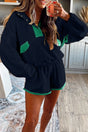 Split Decision Navy Blue Half Button Pullover and Shorts Set - Wholesale Accessory Market