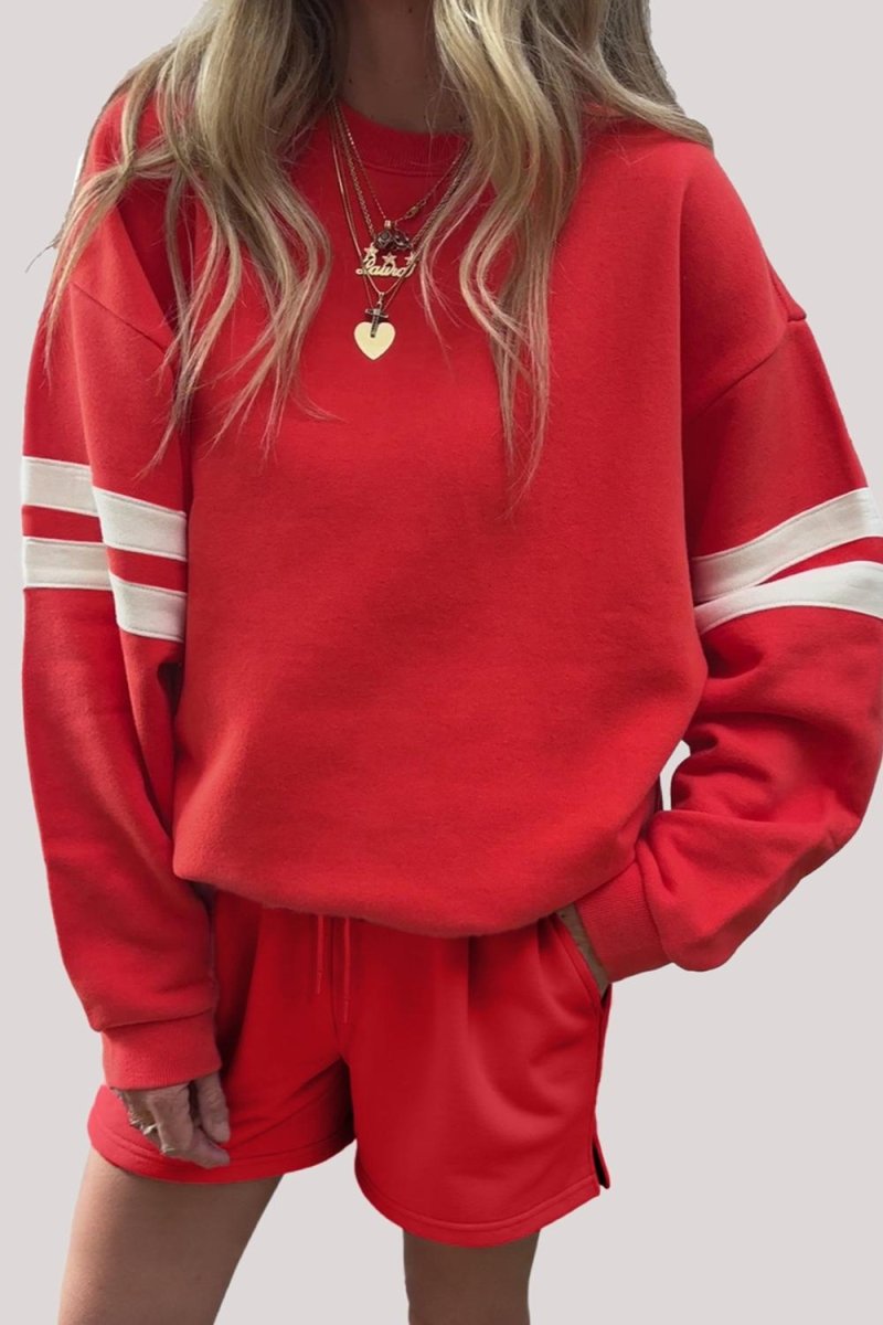 All - Star Edit Fiery Red Pullover and Shorts Set - Wholesale Accessory Market