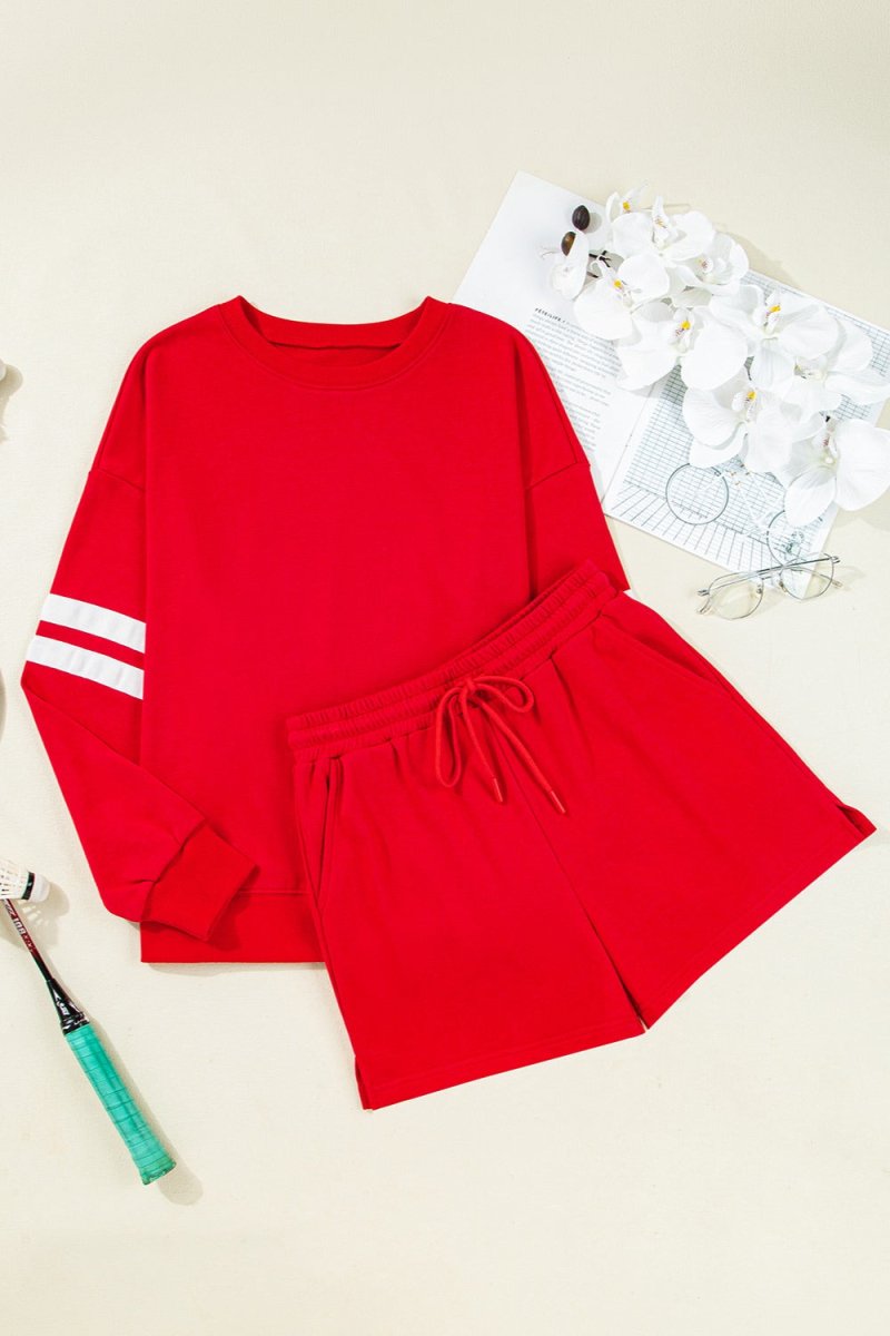 All - Star Edit Fiery Red Pullover and Shorts Set - Wholesale Accessory Market