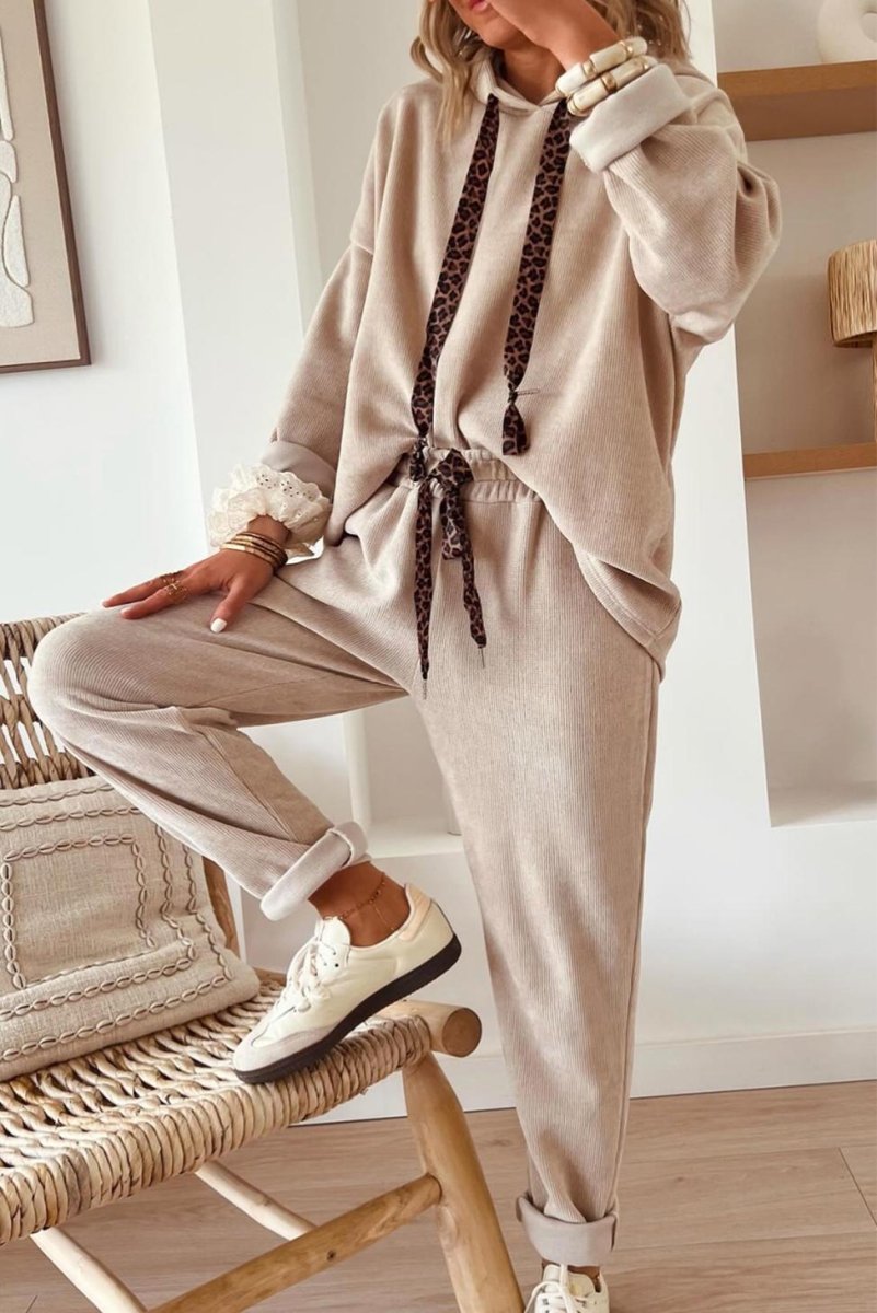 PREORDER! ETA 10/17 Laid Back Club Parchment Corduroy Hoodie & Pants Set **SHIPPING EXPECTED TO BEGIN ON DATE 10/17** - Wholesale Accessory Market