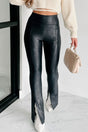 Red Carpet Ready Black Faux Leather High Waist Pants - Wholesale Accessory Market