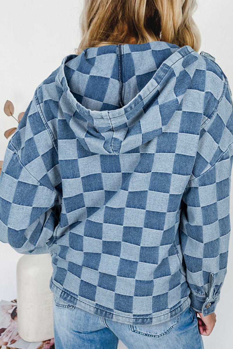 PREORDER! ETA 9/18 Grid Mode Sky Blue Denim Zip Hoodie **SHIPPING EXPECTED TO BEGIN ON DATE 9/18** - Wholesale Accessory Market