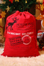 Red North Pole Post Office Linen Gift Bag - Wholesale Accessory Market