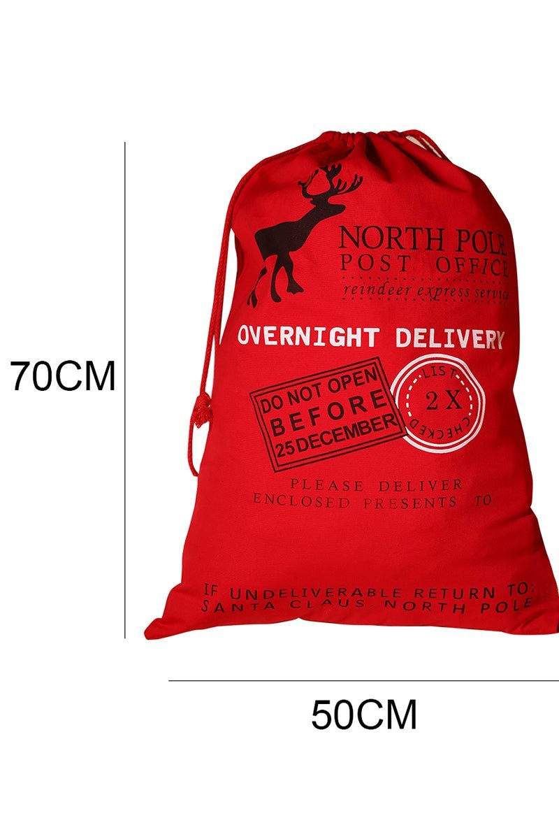 Red North Pole Post Office Linen Gift Bag - Wholesale Accessory Market