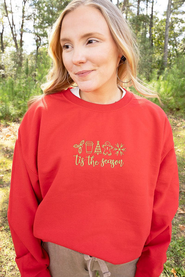 Embroidered Favorite Things - Tis The Season Heavy Blend Crew Sweatshirt - Wholesale Accessory Market