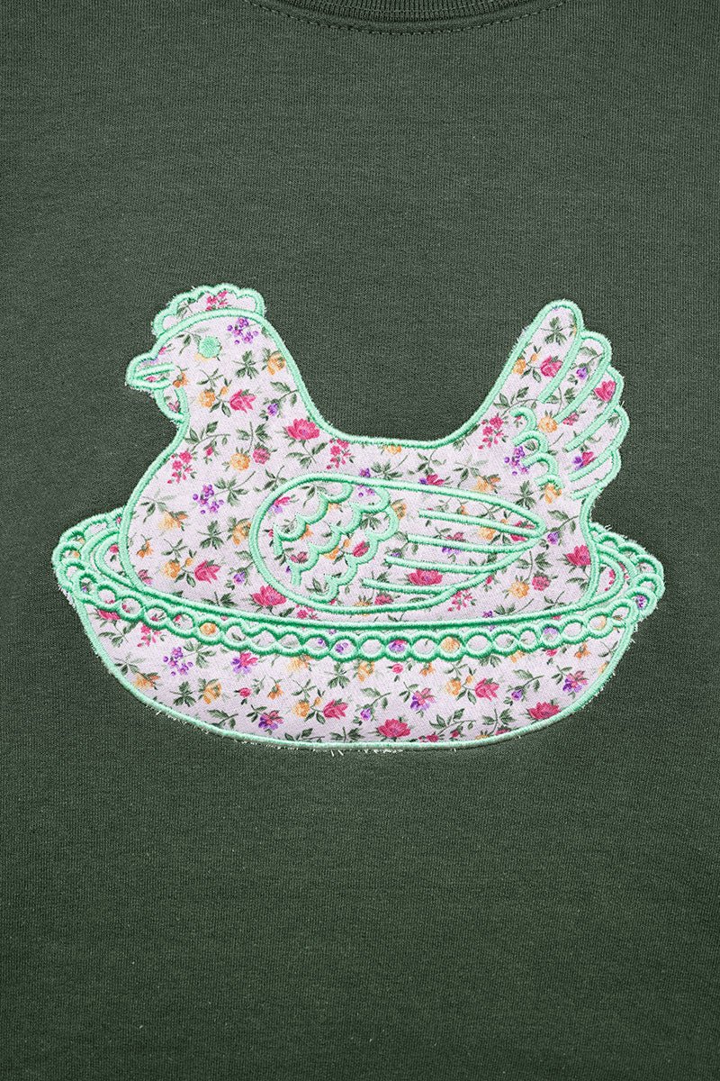 Floral Fields Hen On A Nest Applique Heavy Blend Crew Sweatshirt *Choose Thread Color - Wholesale Accessory Market