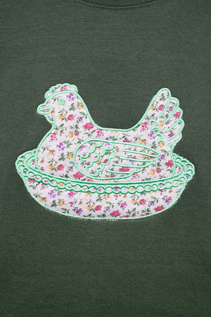 Floral Fields Hen On A Nest Applique Heavy Blend Crew Sweatshirt *Choose Thread Color - Wholesale Accessory Market