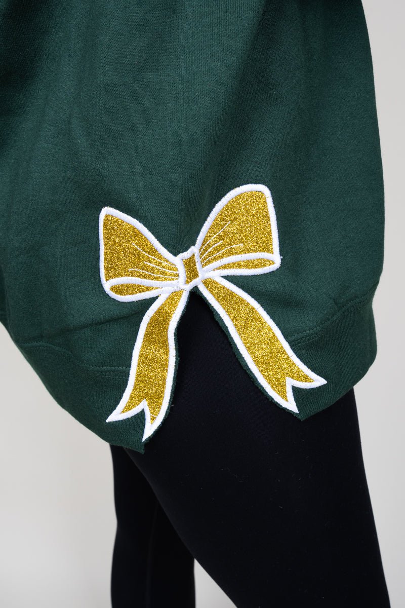 Youth Forest You Design It Embroidered Side Bows Heavy - weight Crew Sweatshirt *Customize Your Text and Bows - Wholesale Accessory Market