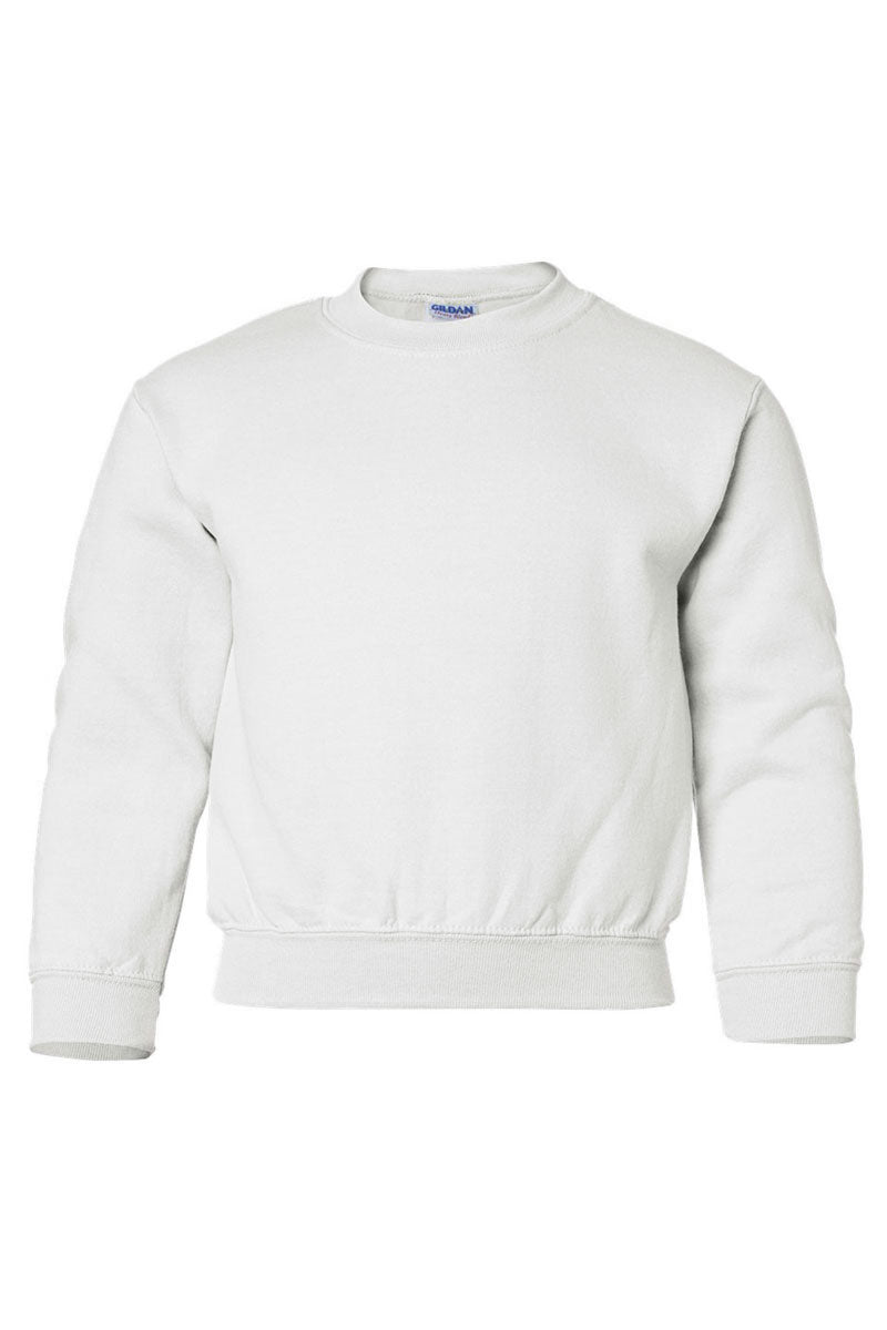 Youth White You Design It Embroidered Side Bows Heavy - weight Crew Sweatshirt *Customize Your Text and Bows - Wholesale Accessory Market